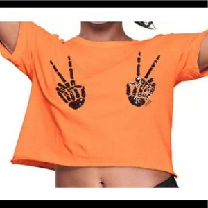 PINK Squad Ghouls crop Halloween shirt